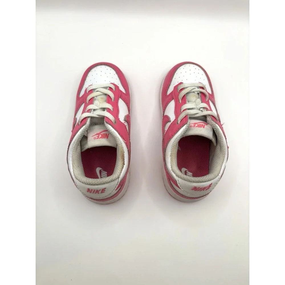 Nike Dunk Low size 8C Pink‎ and White Toddlers Babys